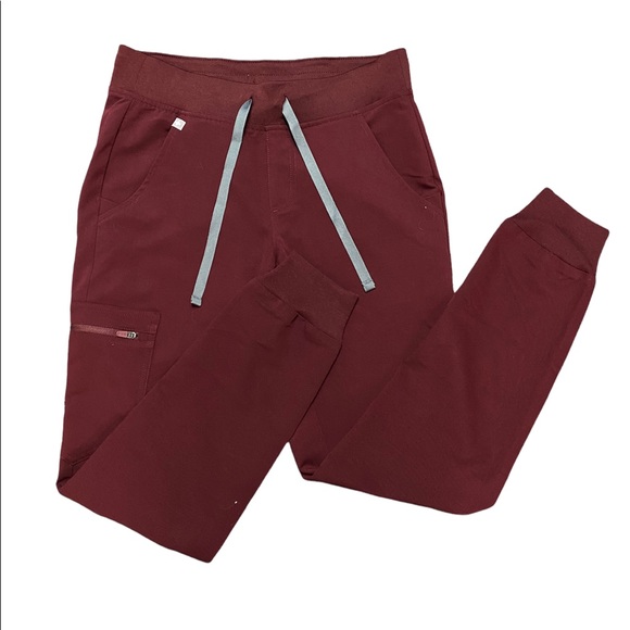 FIGS- Jogger Scrub Pants- Burgundy XS - Picture 1 of 3